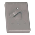 Teddico Bwf BWF Toggle Switch Cover, 4-9/16 in L, 2-13/16 in W, Metal, Gray, Powder-Coated 611-1